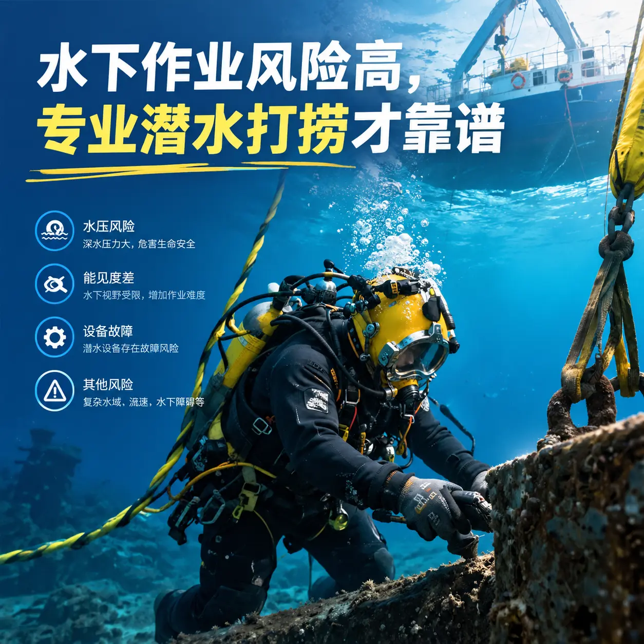 水下作业风险高，衡南专业潜水打捞才靠谱